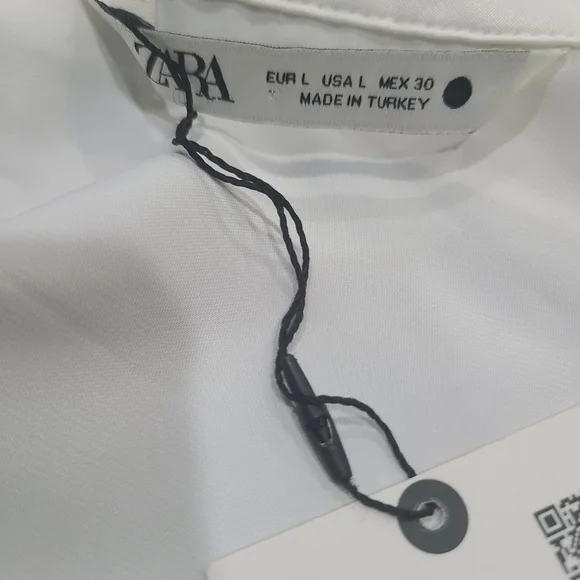 NWT Zara Elegant White Women's Blouse Size L cropped - Picture 5 of 12